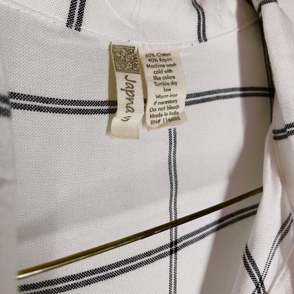 Striped B&W Button-Down - Picture 6 of 7